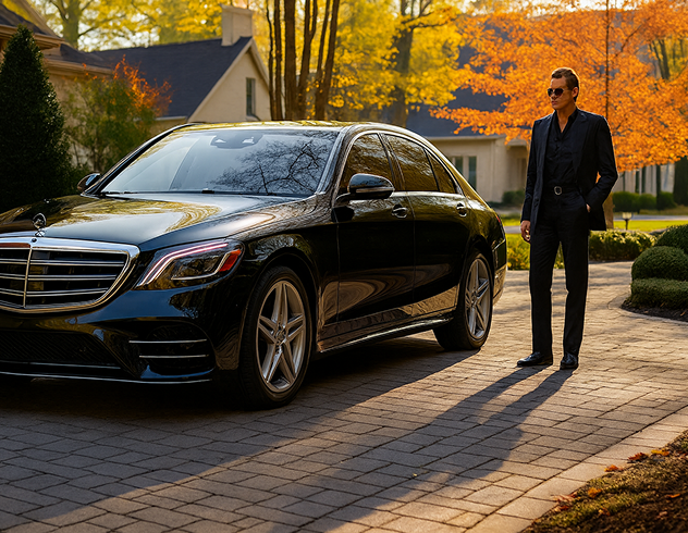 Luxury chauffeur and car